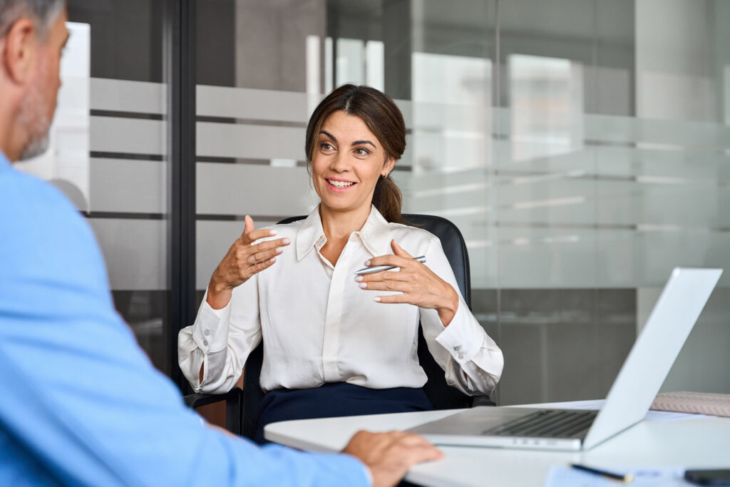 A mentor in a meeting with a mentee